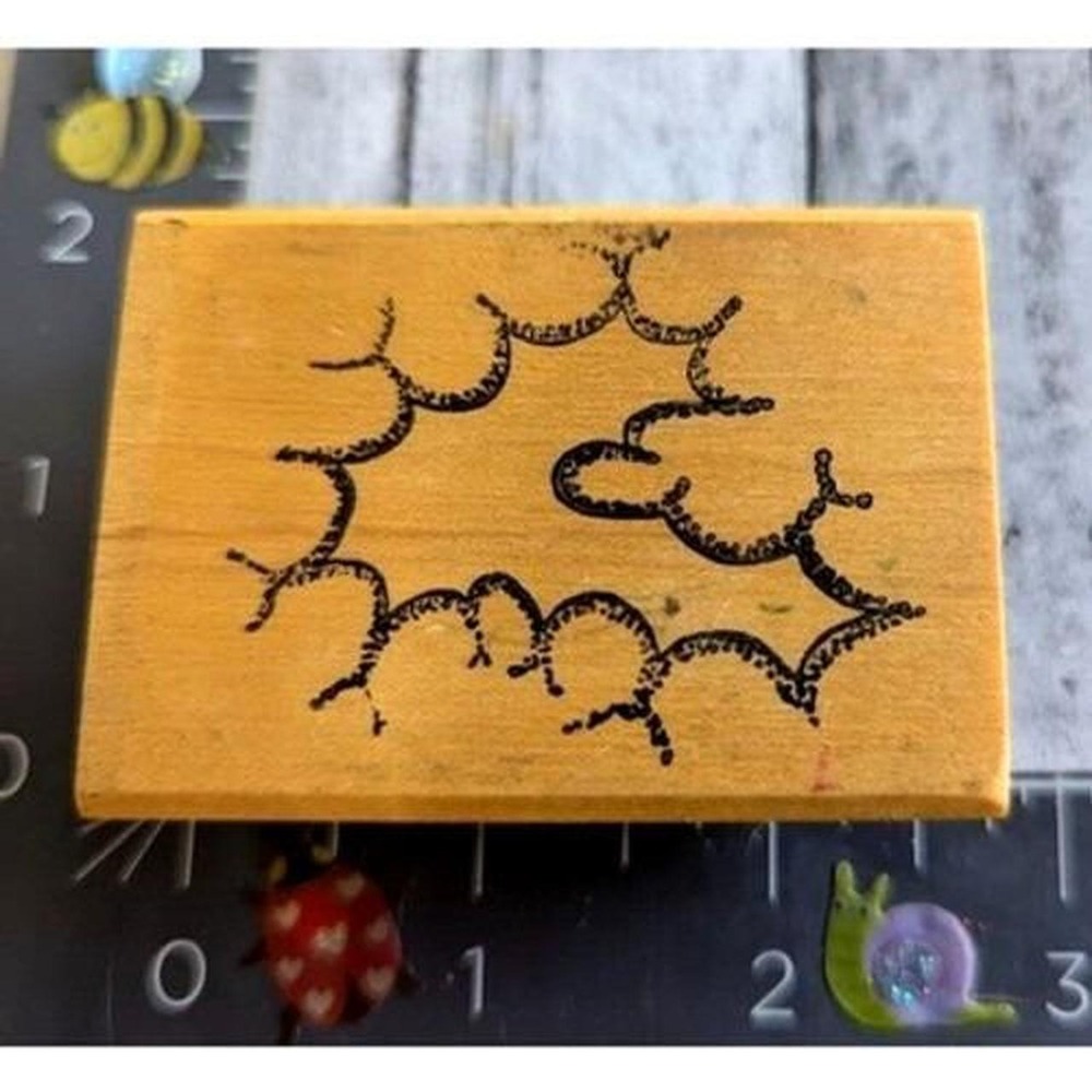 Stamp Crazy Clouds Sky Design 1991 Rubber Stamp Wood #D42